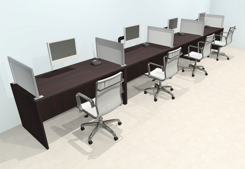 Four Person Modern Aluminum Organizer Divider Office Workstation Desk Set, #OT-SUL-SPS11